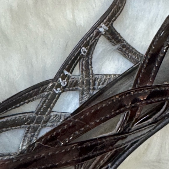 STUART WEITZMAN TORTOISE "TANGLE" PATENT SANDALS Shoes Strappy Size‎ 8 Summer - Picture 7 of 10